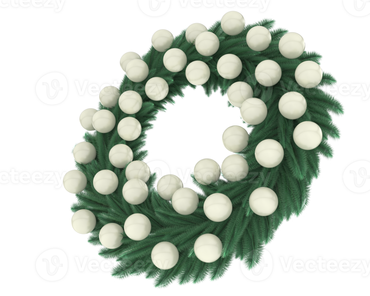 Christmas wreath isolated on background. 3d rendering - illustration png