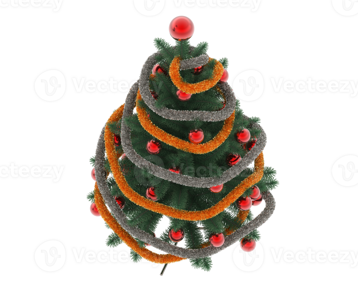 Christmas tree isolated on background. 3d rendering - illustration png