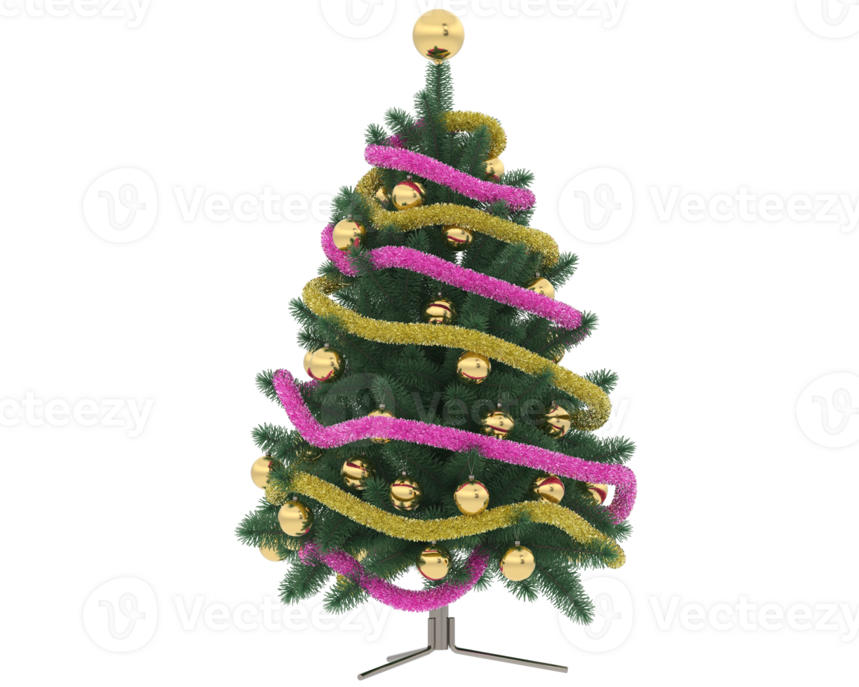 Christmas tree isolated on background. 3d rendering - illustration png