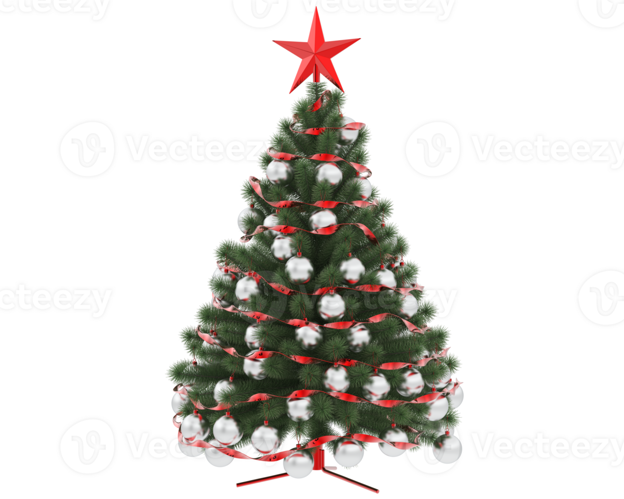 Christmas tree isolated on background. 3d rendering - illustration png