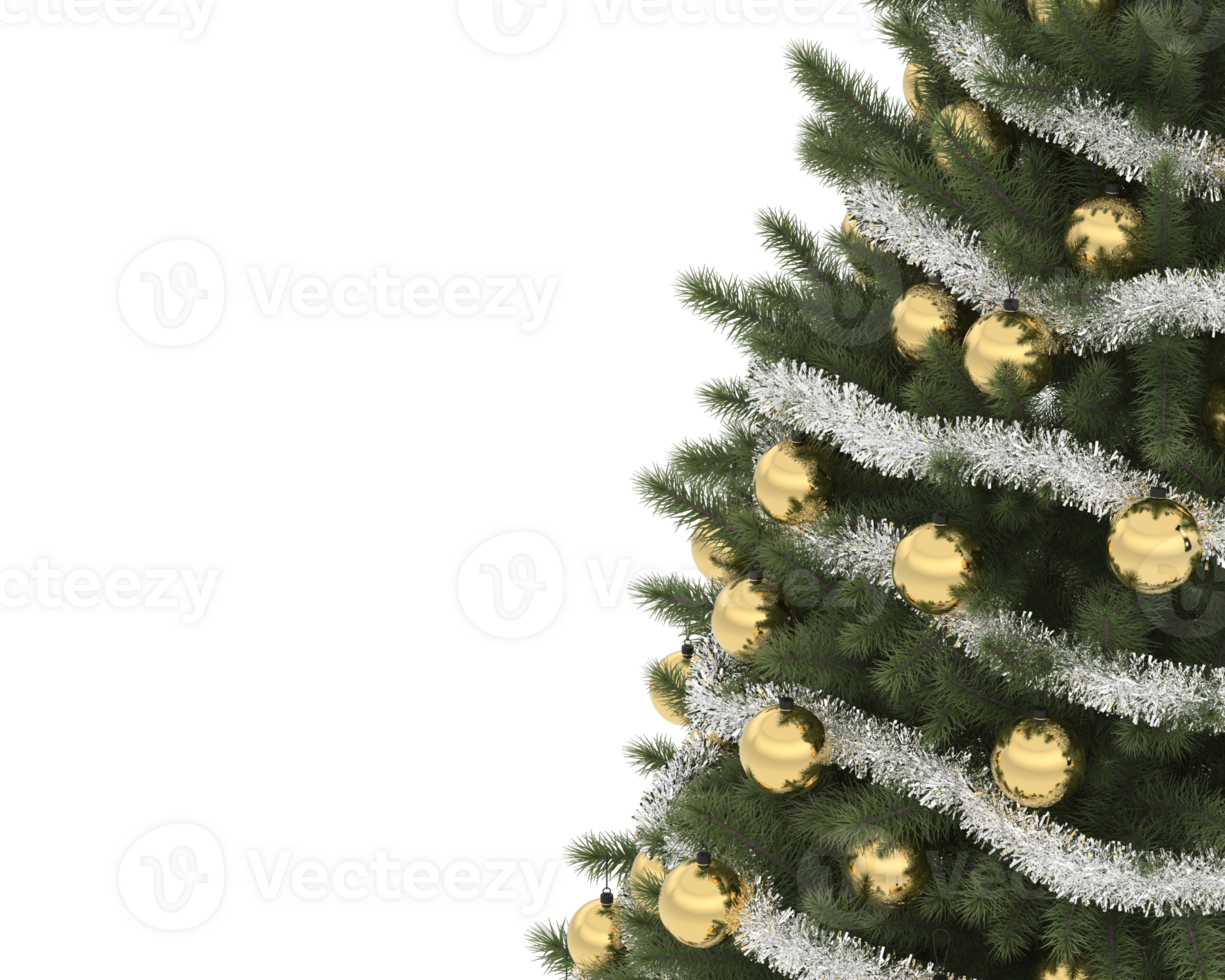 Christmas tree isolated on background. 3d rendering - illustration png