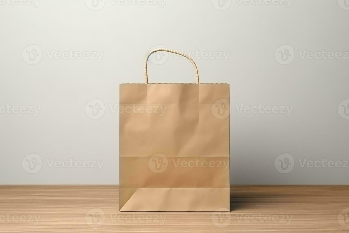 AI generated empty Paper bag mockup for merchandising photo