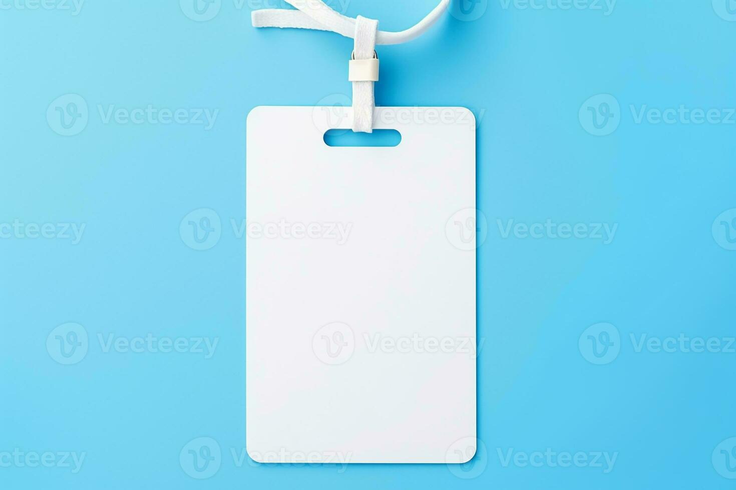 AI generated Vertical id card with holder mockup photo