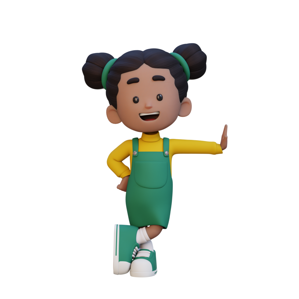 3D girl character laying on transparent wall png