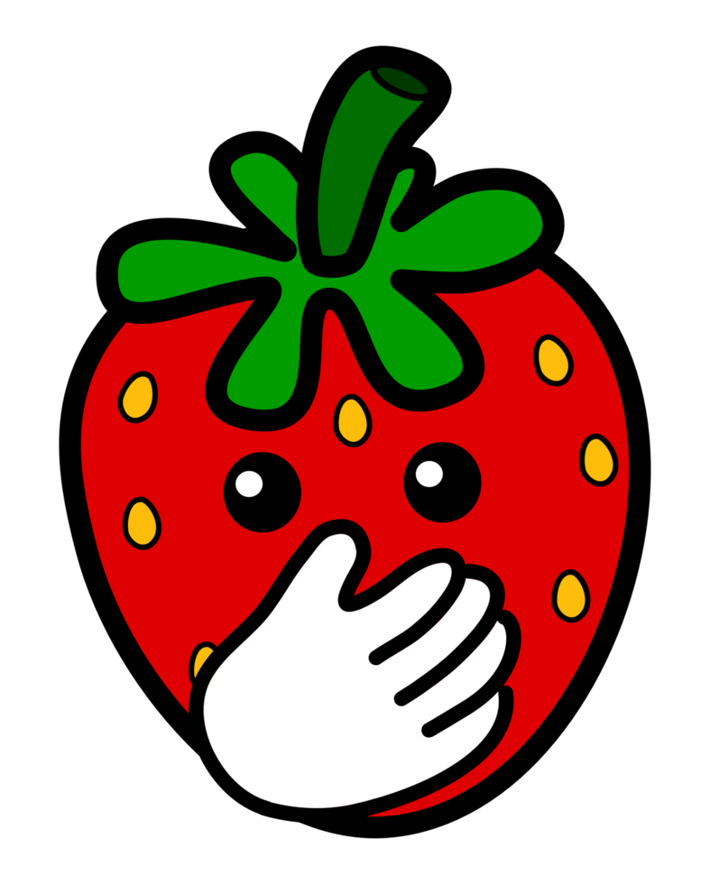 red strawberry fruit emoticon face png