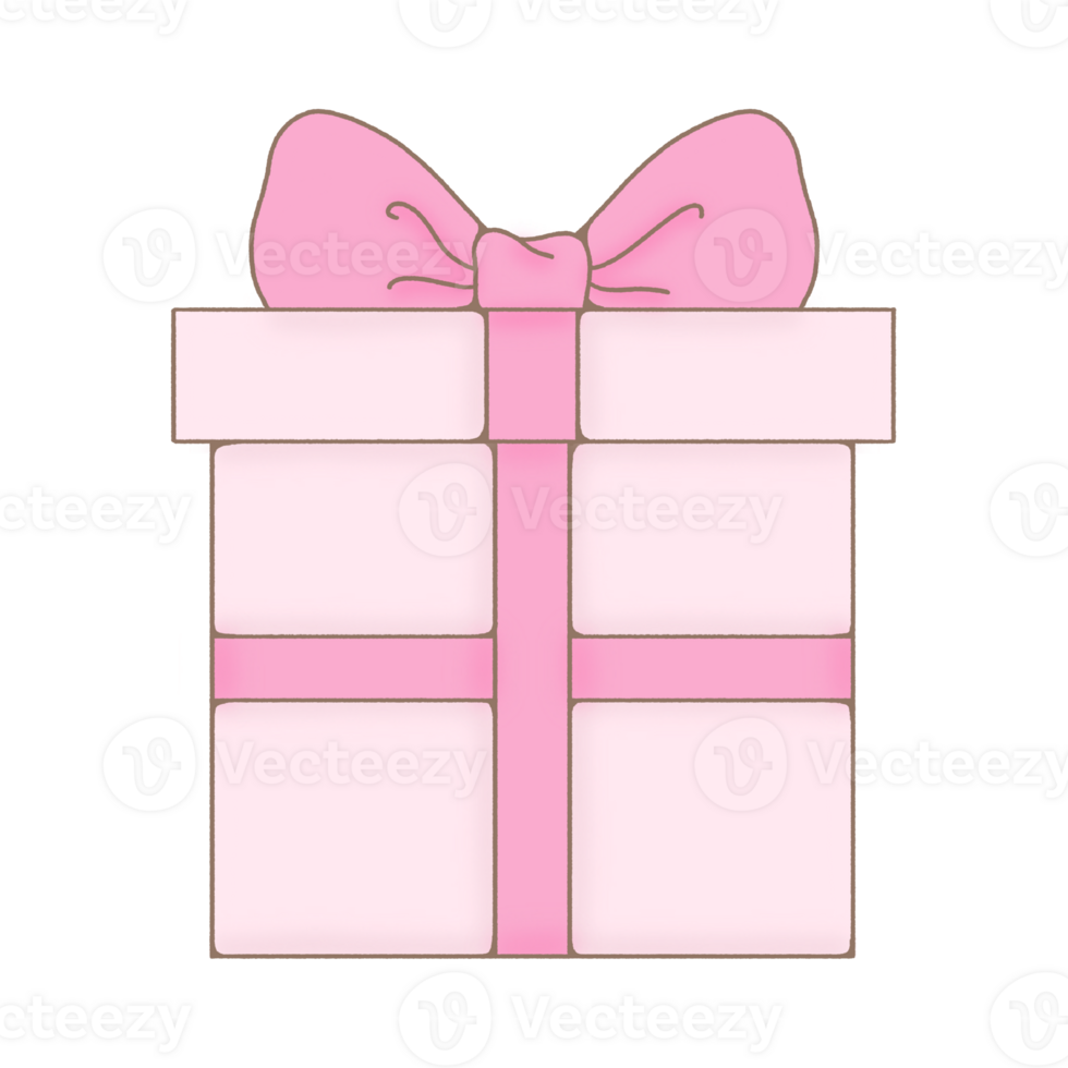 Pink gift box with baby bear doll present open box surprise gift box with ribbon bow valentine png