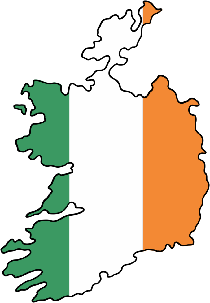 dessin de Irlande drapeau carte. png