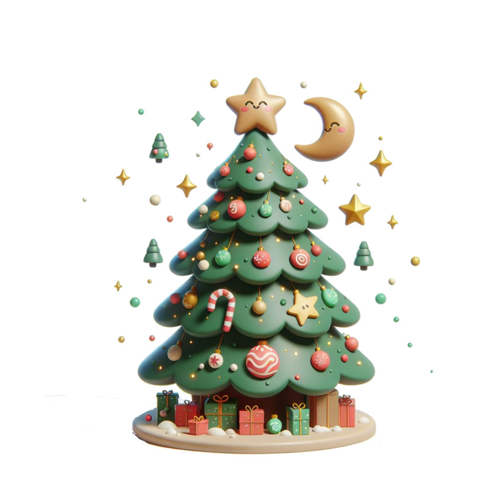 3d Christmas icons, Merry Christmas and Happy new year concept png