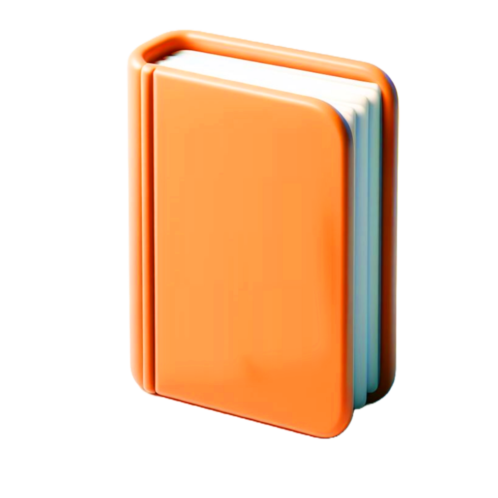 Book icon 3d render, accessories for learning. Signs of education, nobility, development. Cute plasticine style png