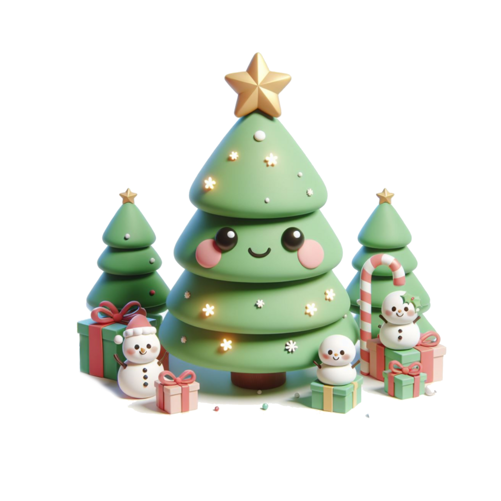 3d Christmas icons, Merry Christmas and Happy new year concept png