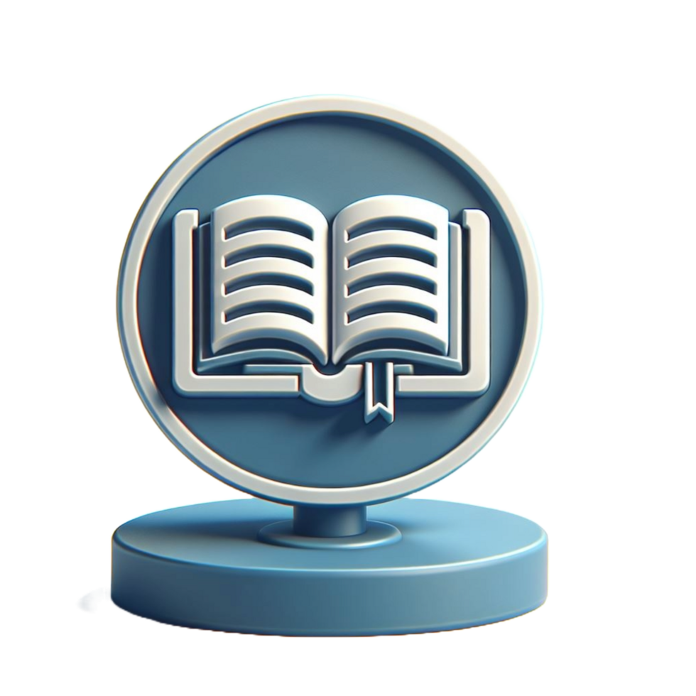 Book icon 3d render, accessories for learning. Signs of education, nobility, development. Cute plasticine style png