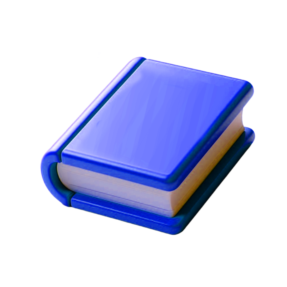 Book icon 3d render, accessories for learning. Signs of education, nobility, development. Cute plasticine style png