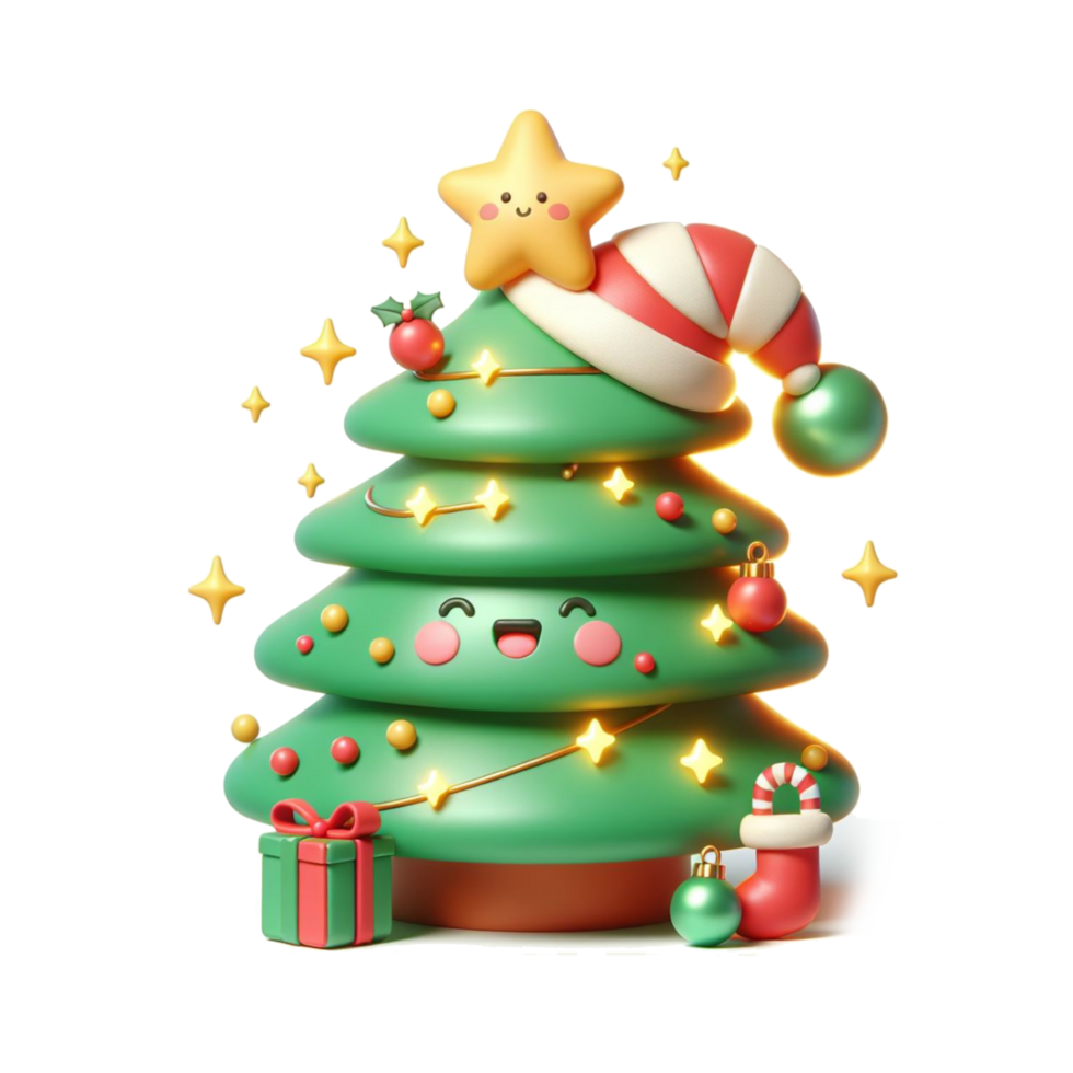 3d Christmas icons, Merry Christmas and Happy new year concept png
