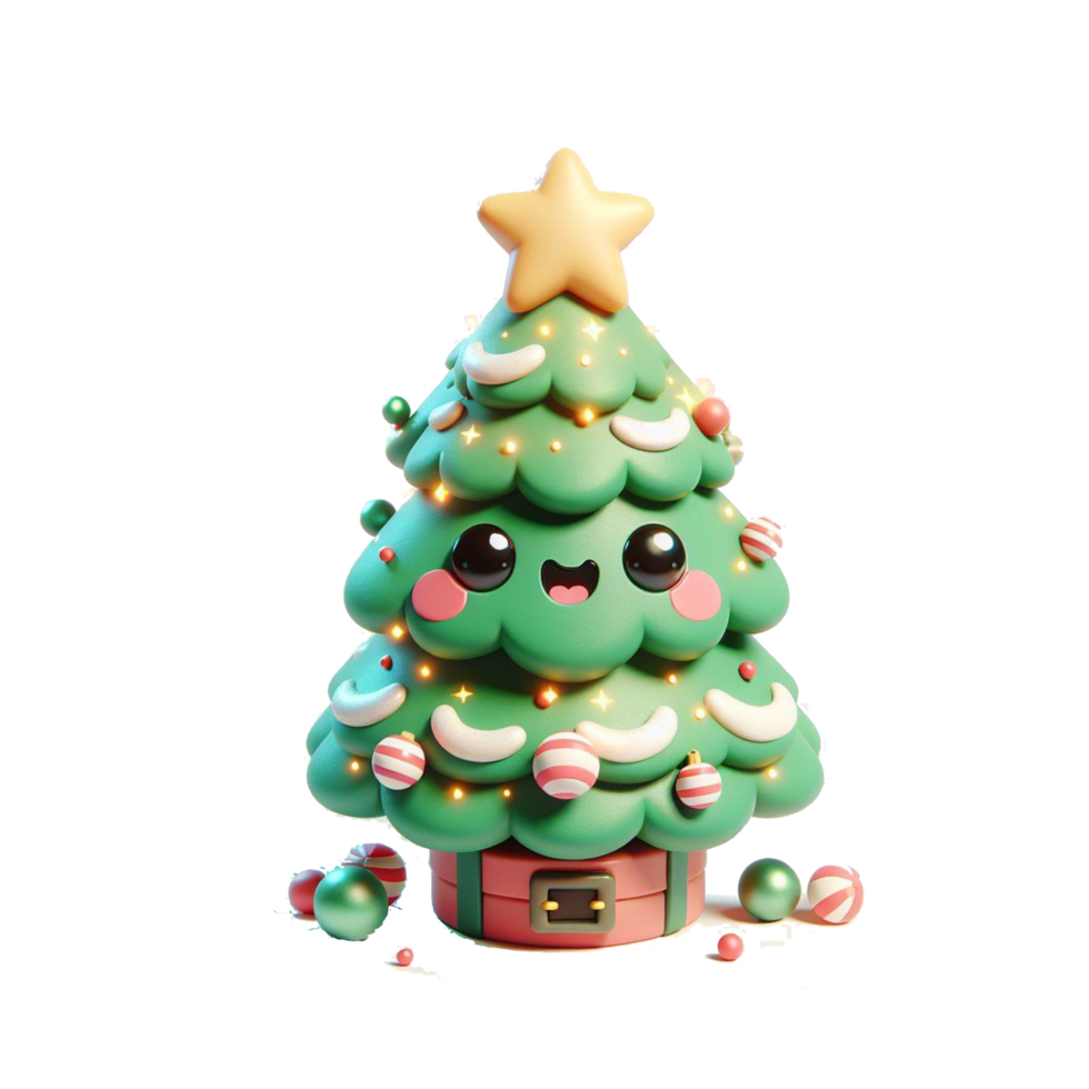 3d Christmas icons, Merry Christmas and Happy new year concept png