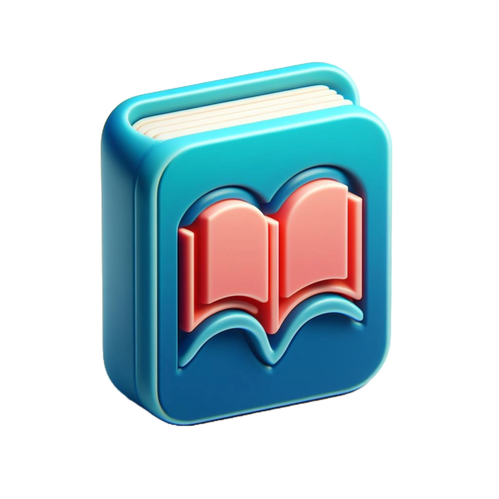boek icoon 3d veroorzaken, accessoires voor aan het leren. tekens van opleiding, adel, ontwikkeling. schattig plasticine stijl png