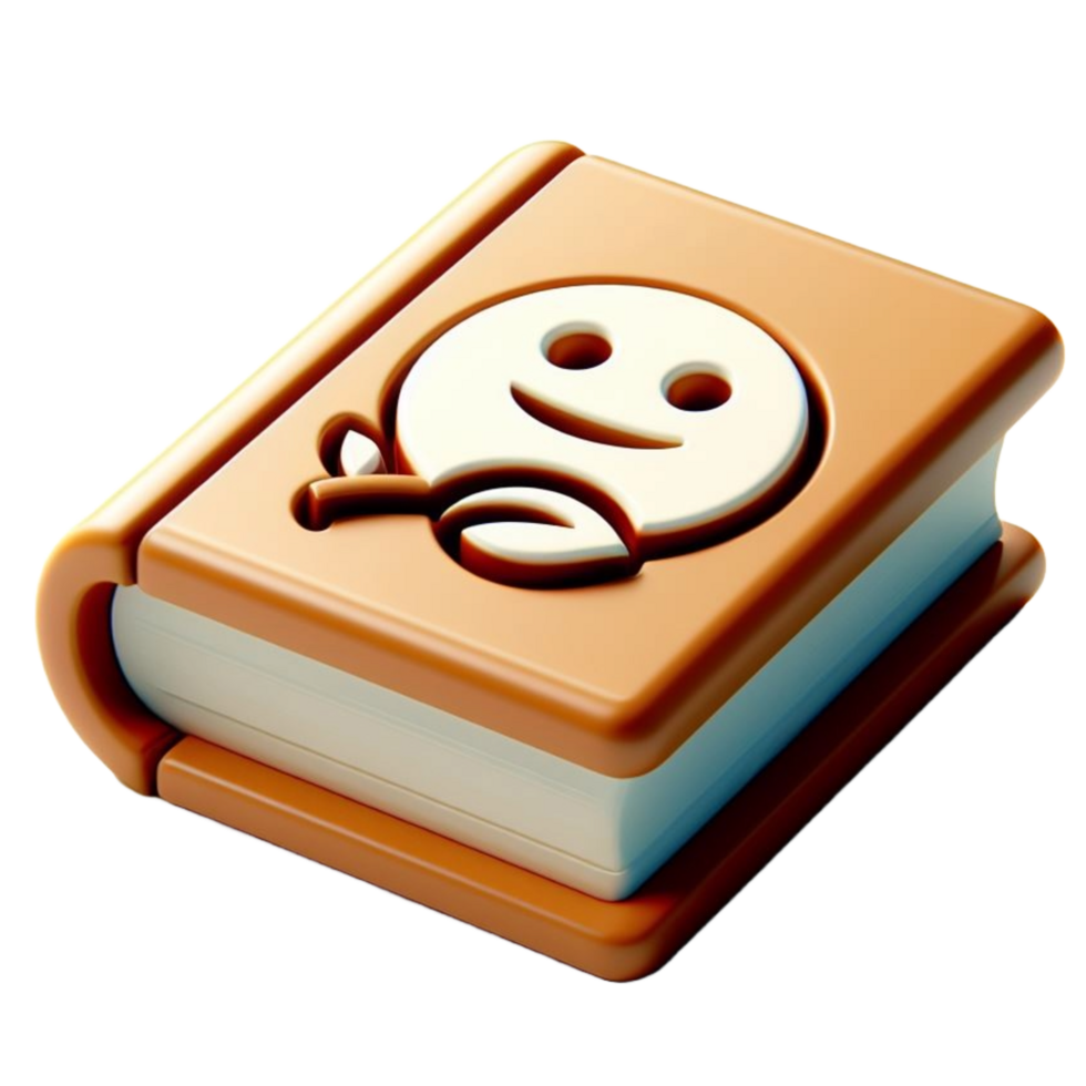 Book icon 3d render, accessories for learning. Signs of education, nobility, development. Cute plasticine style png