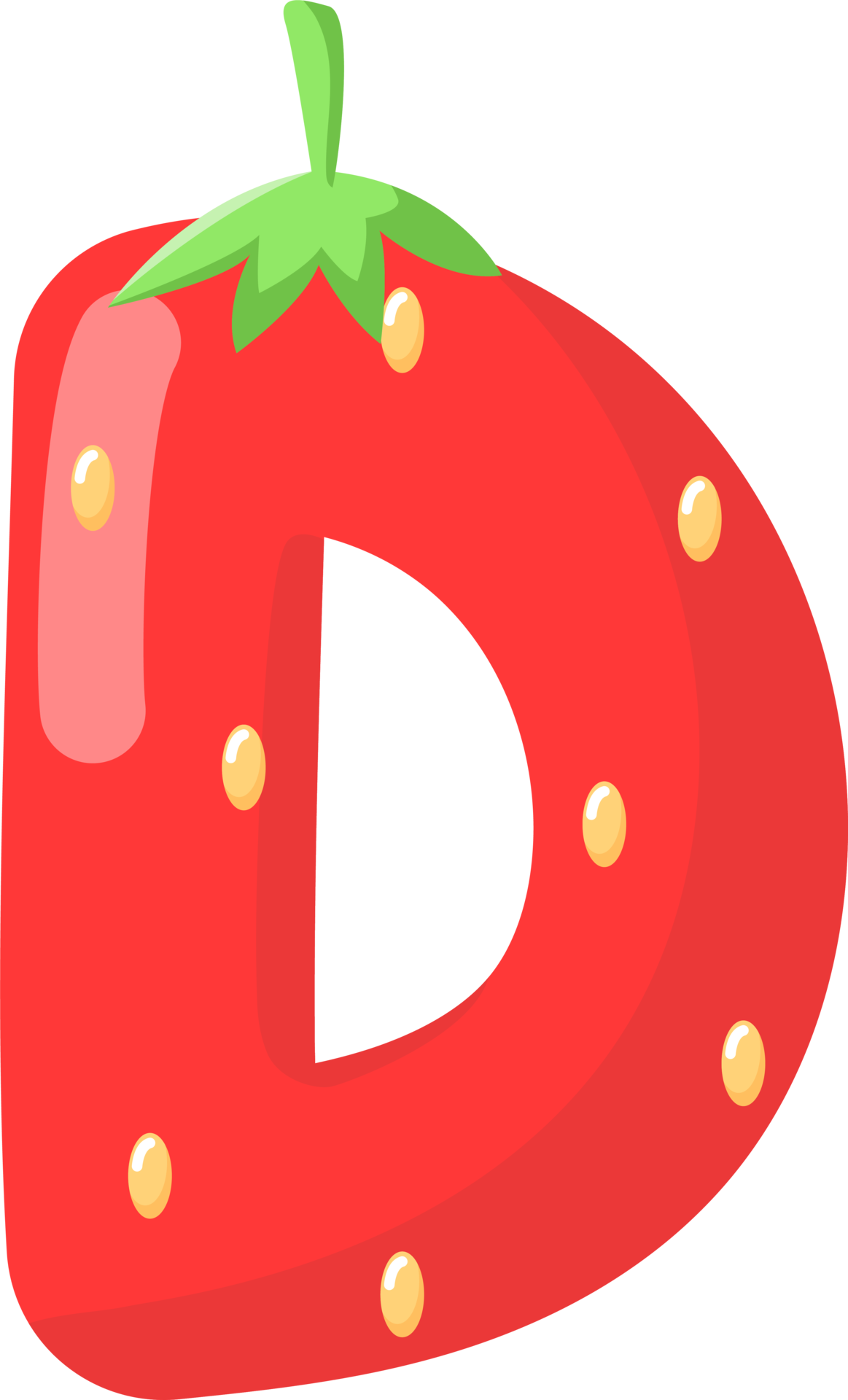 Strawberry Alphabet Cute Letter D 35898671 PNG