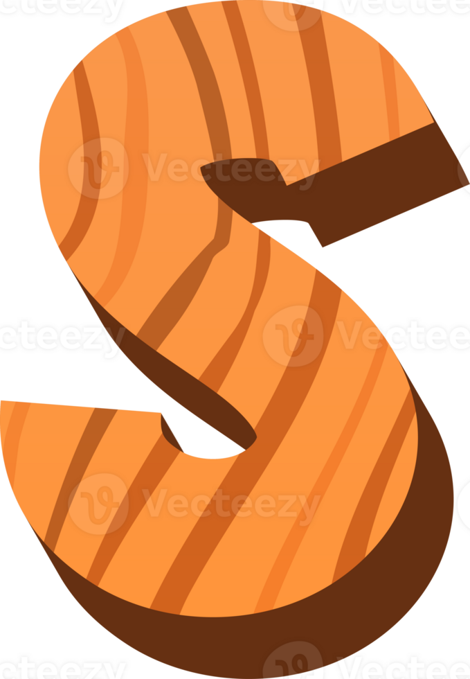 Wood Alphabet Funny Letter S png