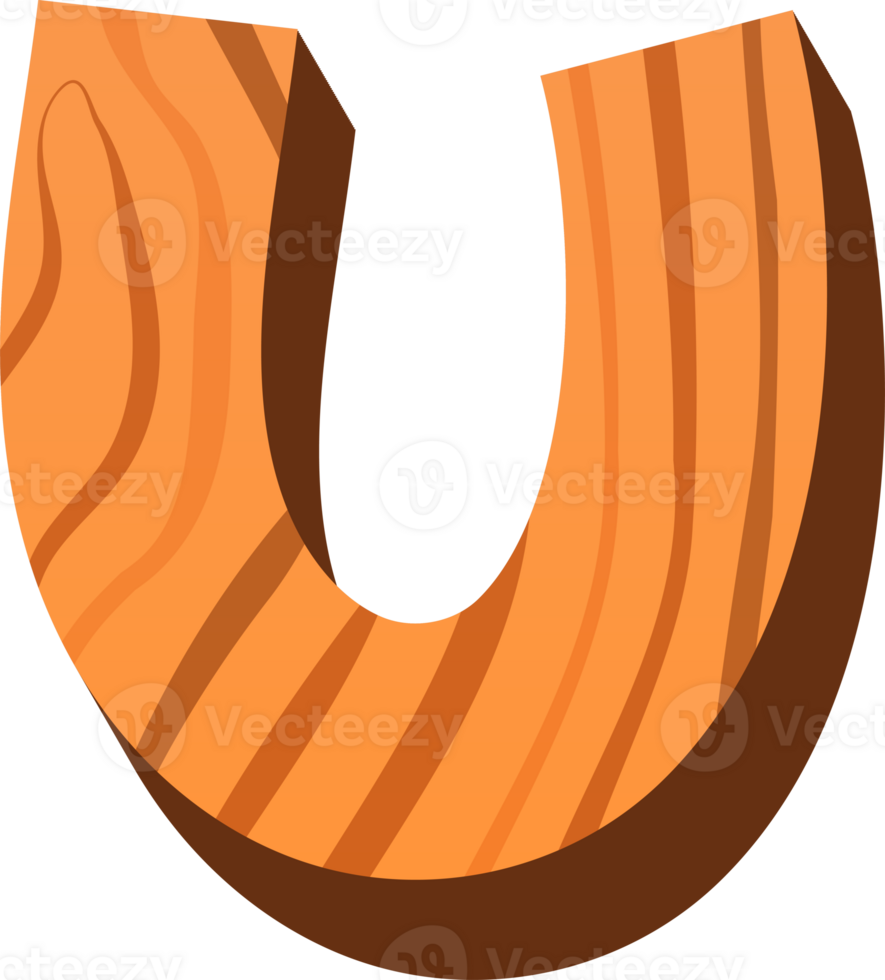 Wood Alphabet Funny Letter U png
