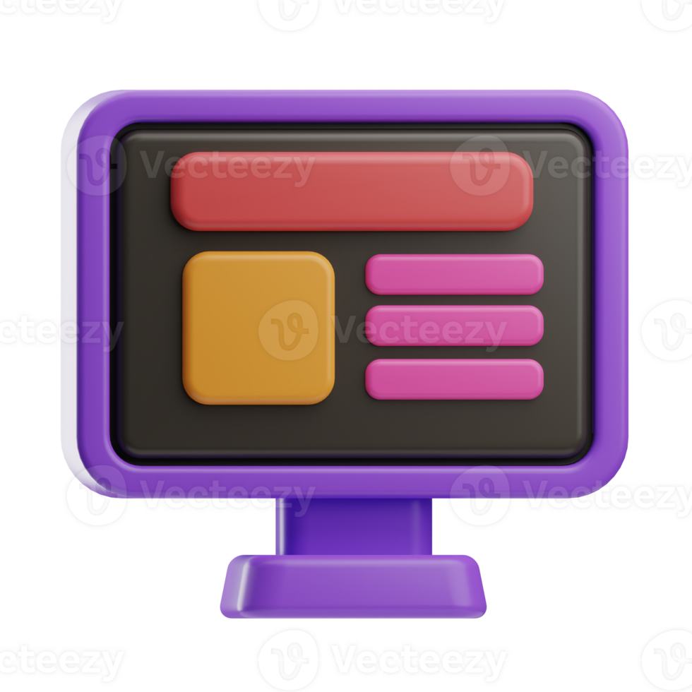 Stationery Object Computer 3D Illustration png