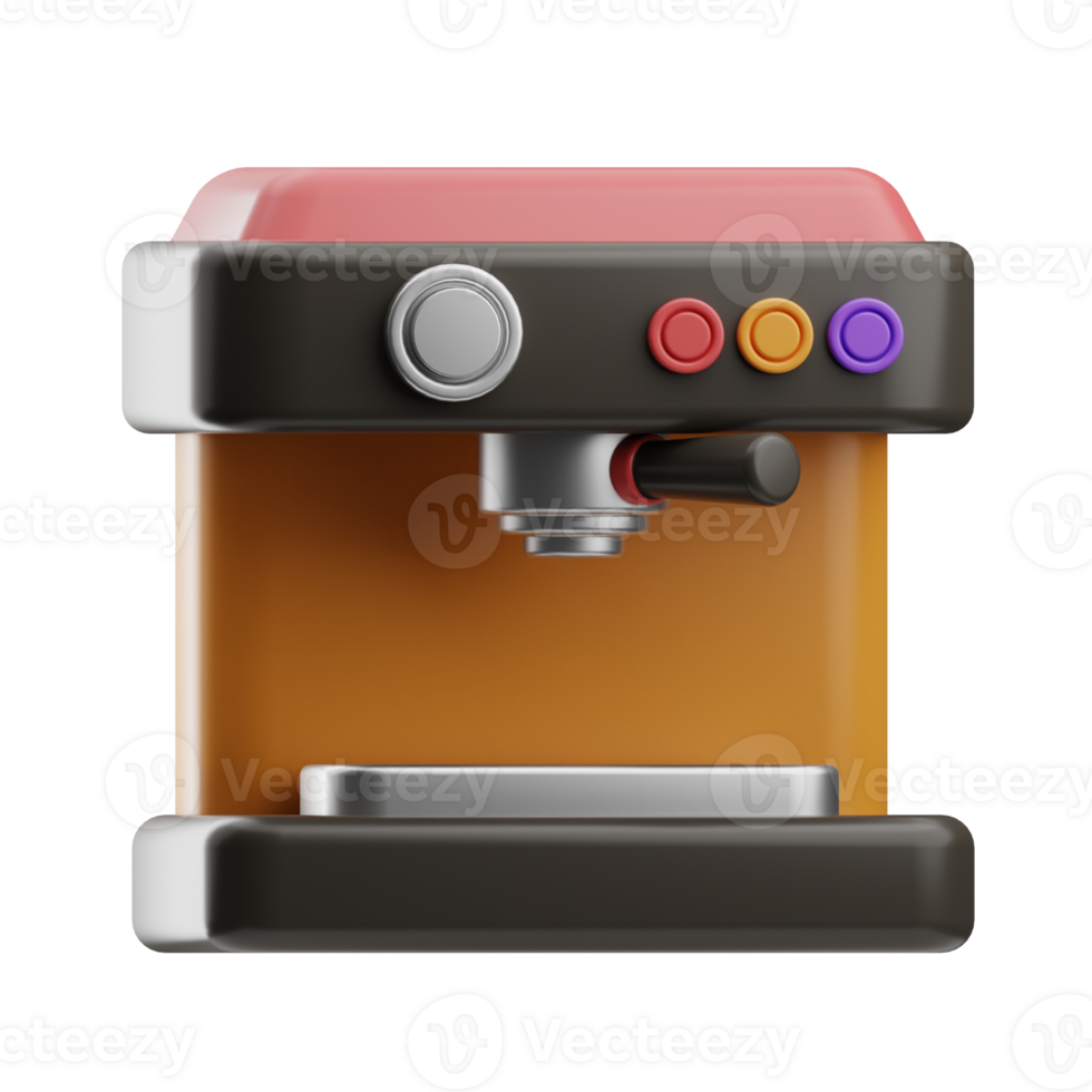 Stationery Object Coffe Machine 3D Illustration png