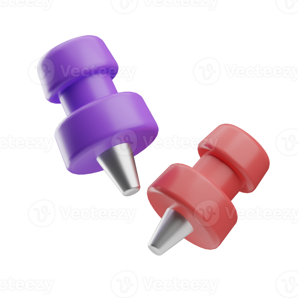 Stationery Object Push Pin 3D Illustration png