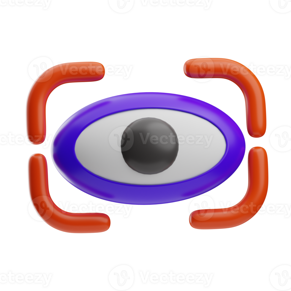 Security Object Retinal Scanner 3D Illustration png