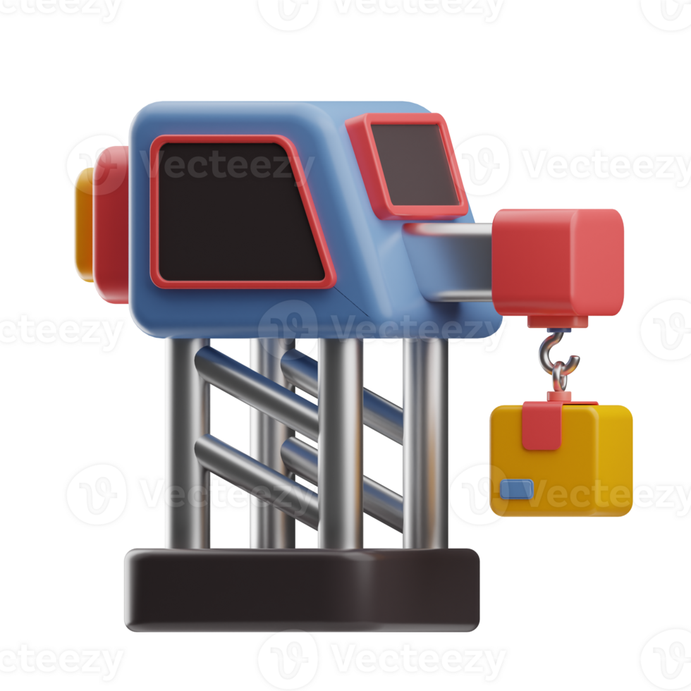 Shipping And Delivery Object Crane 3D Illustration png