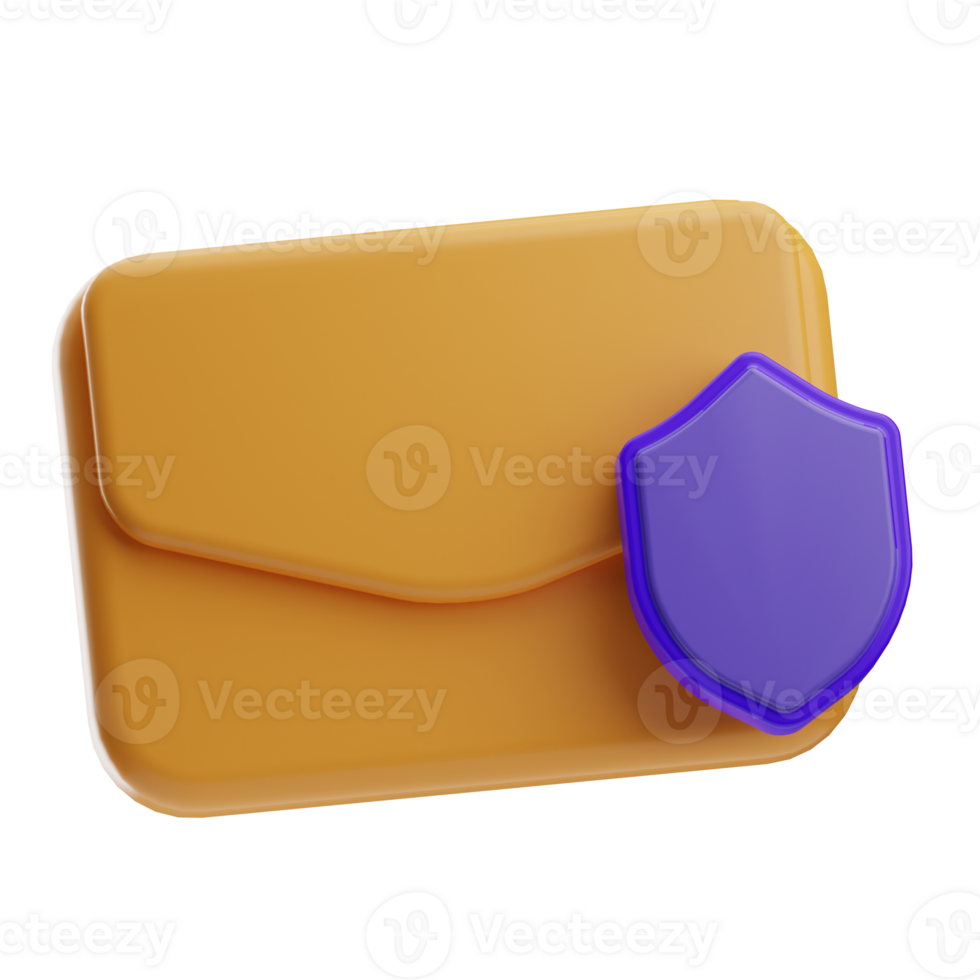 Security Object Email 3D Illustration png
