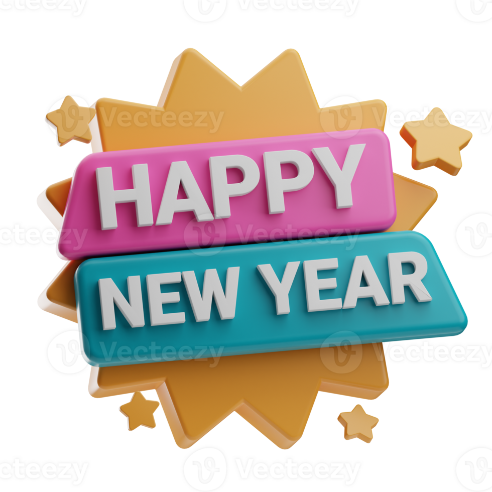 Happy New Year Object New Year 3D Illustration png