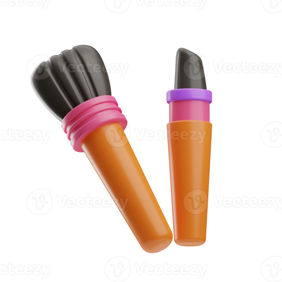 Beauty and fashion object Makeup Brushes 3D Illustration png