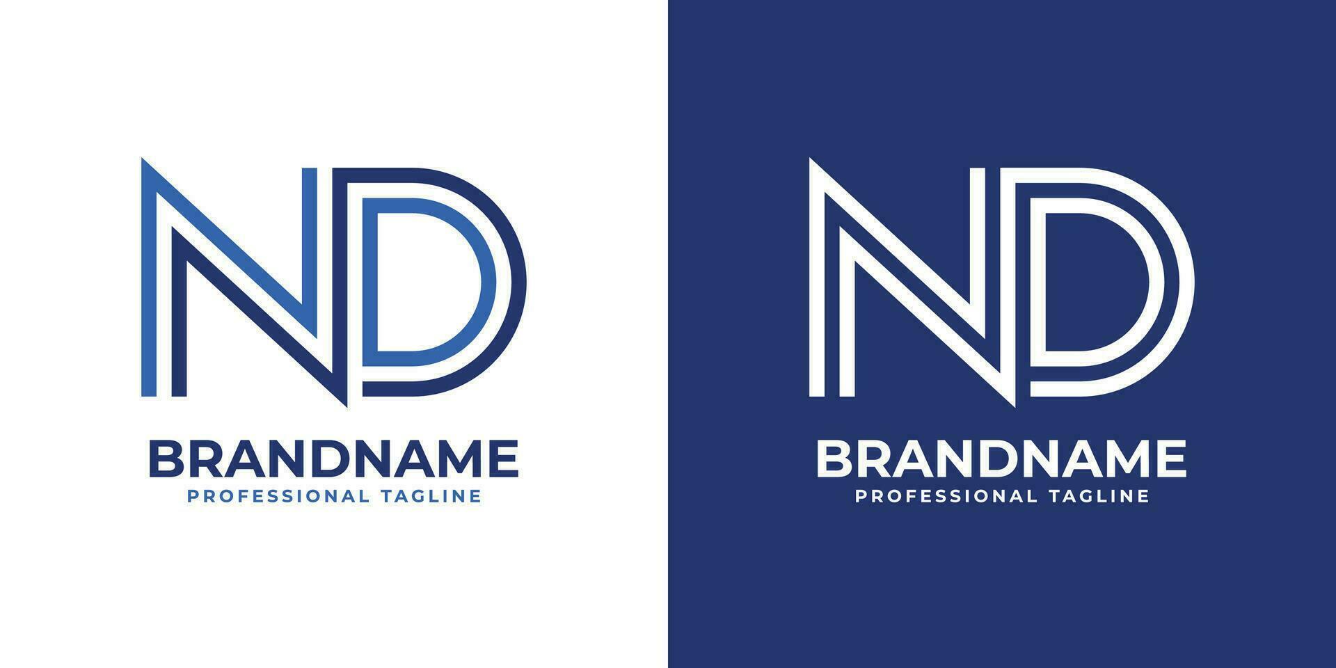 Letter ND Line Monogram Logo, suitable for business with ND or DN initials vector