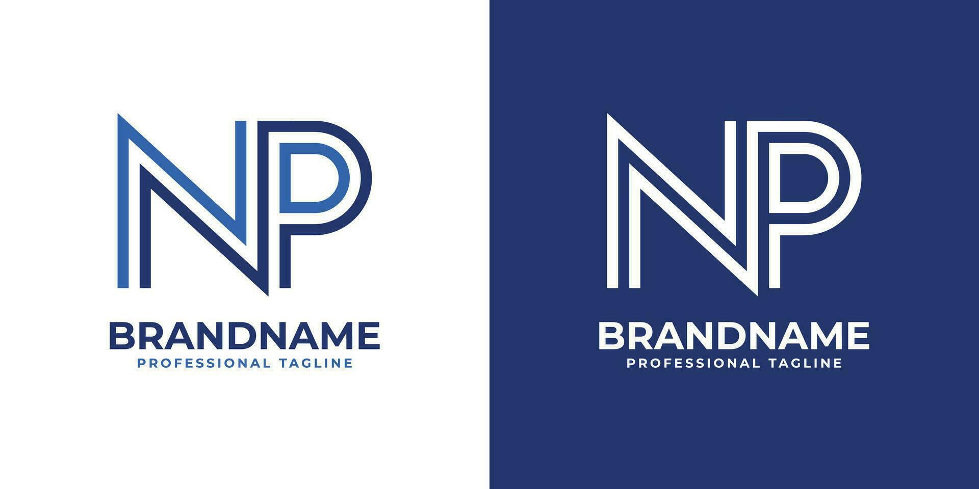 Letter NP Line Monogram Logo, suitable for business with NP or PN initials vector