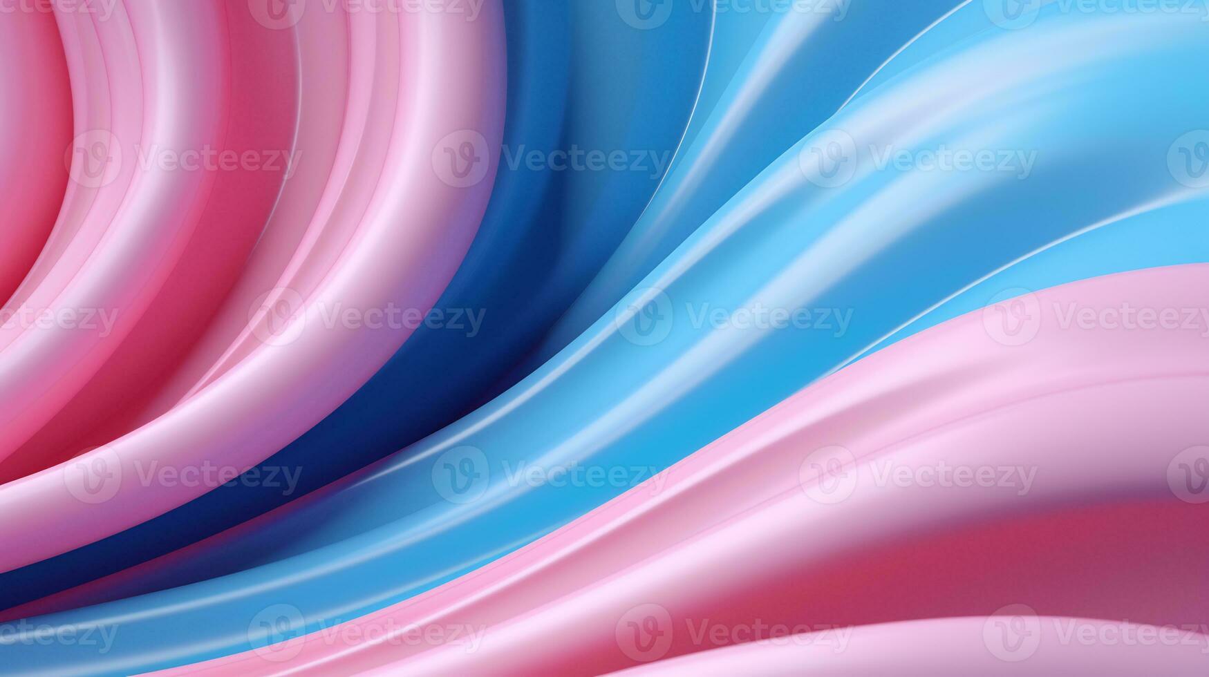 AI generated blue and pink abstract background with curves photo