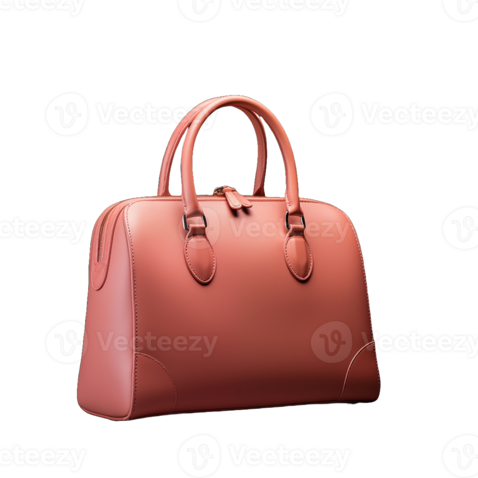 AI generated transparent image of leather hand bag png