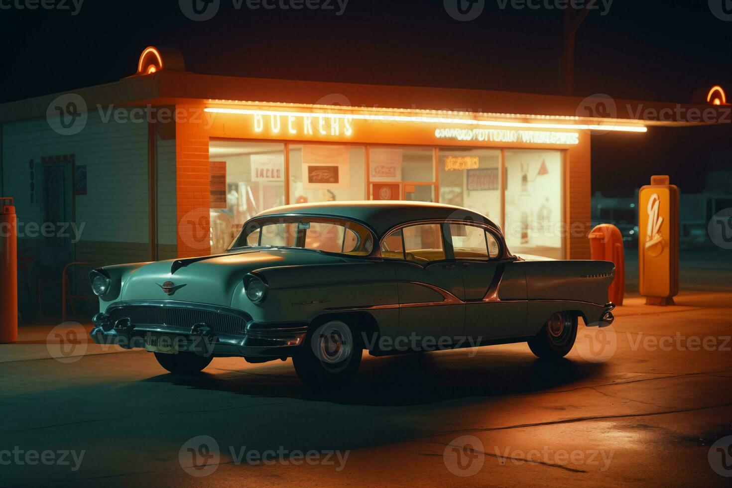 AI generated A nostalgic photograph a vintage car photo