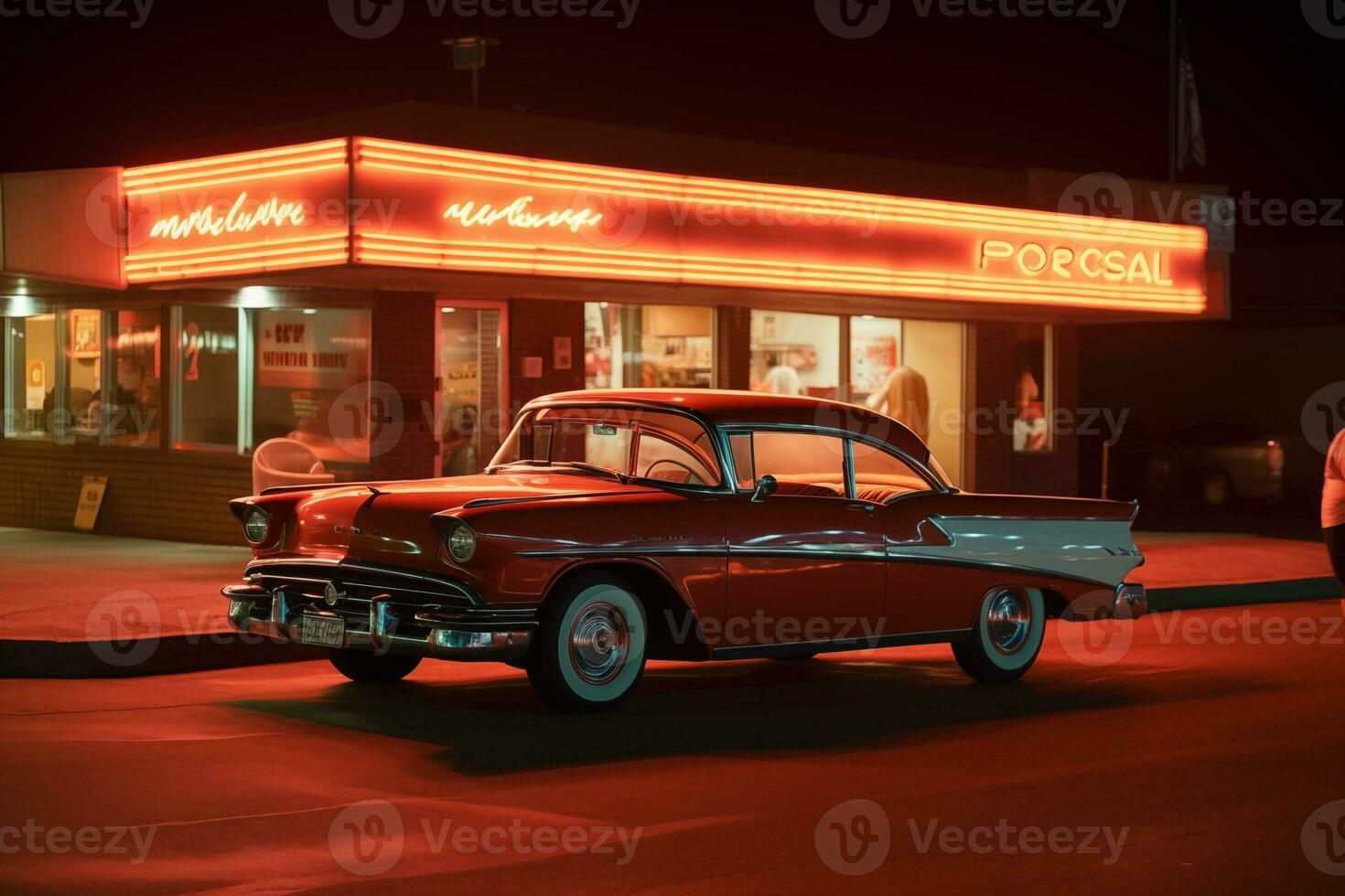 AI generated A nostalgic photograph a vintage car photo