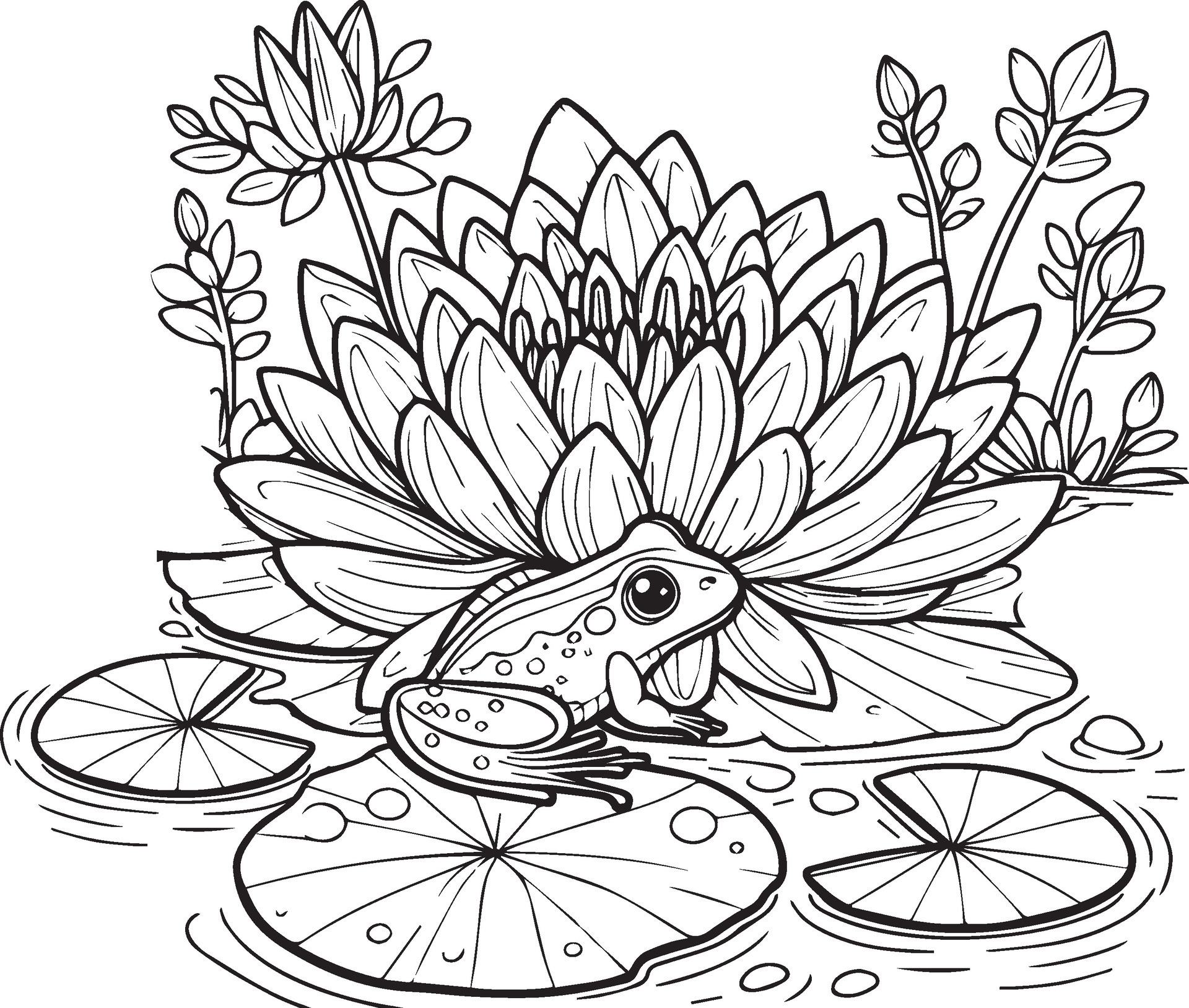 sketch water lily drawing hand drawn sketch water lily drawing, lily