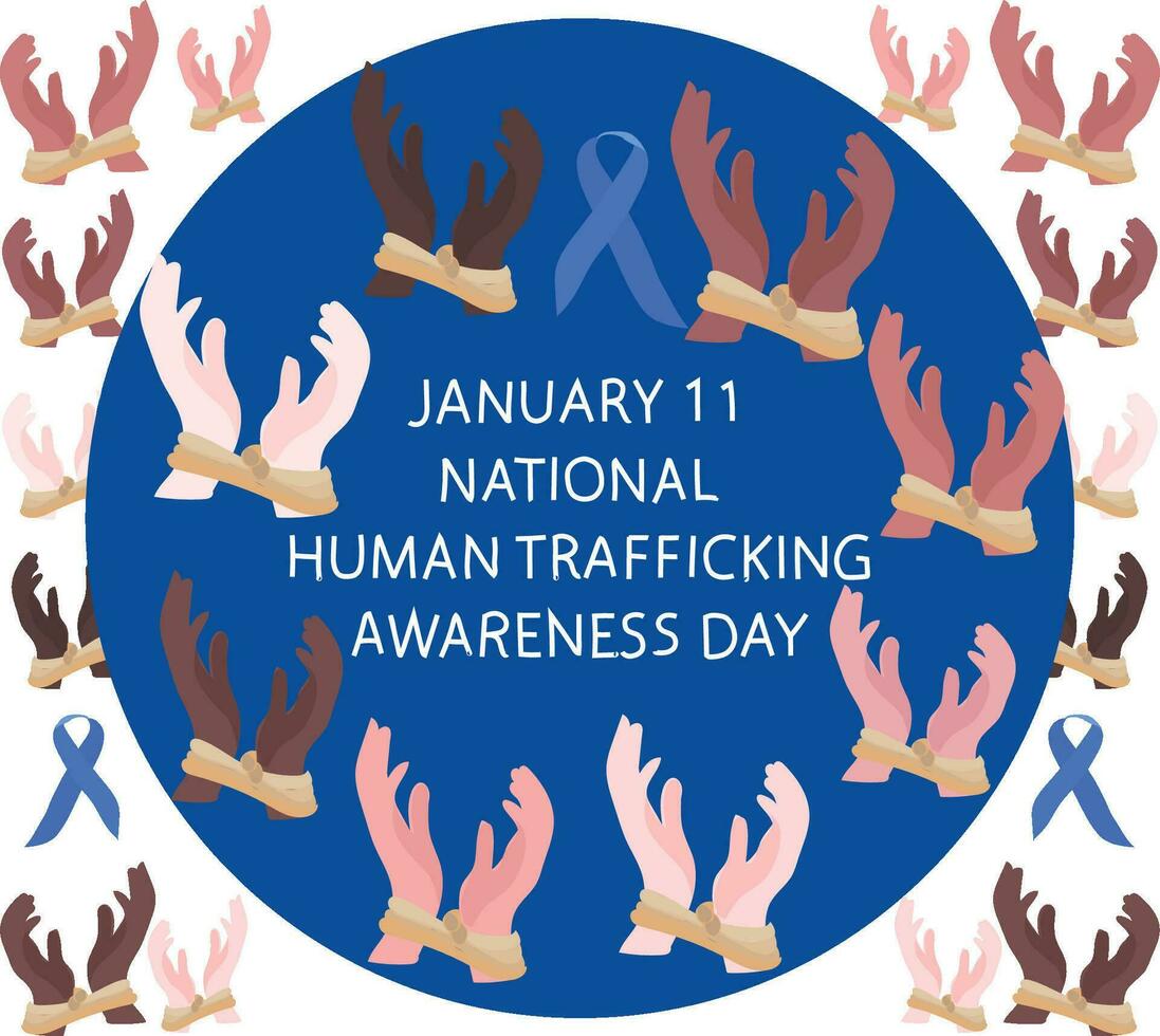 national human trafficking awareness day vector