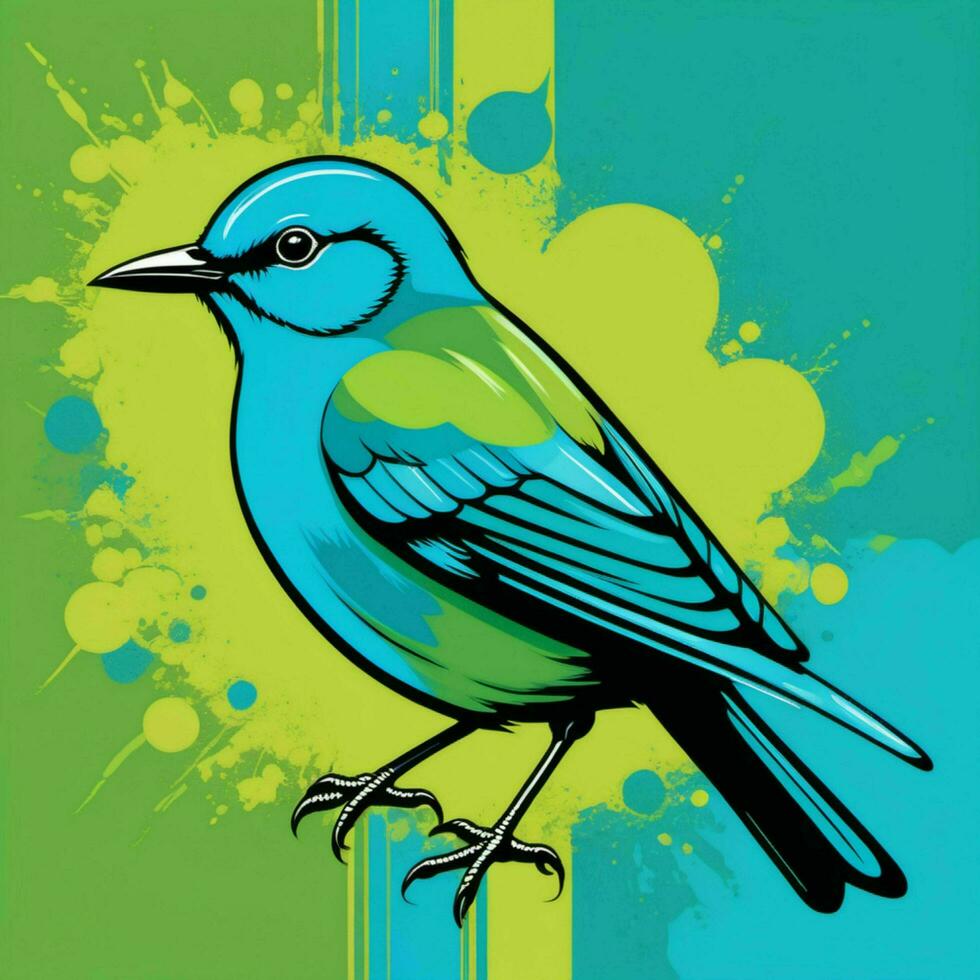 AI generated bird illustrations with beautiful colors photo