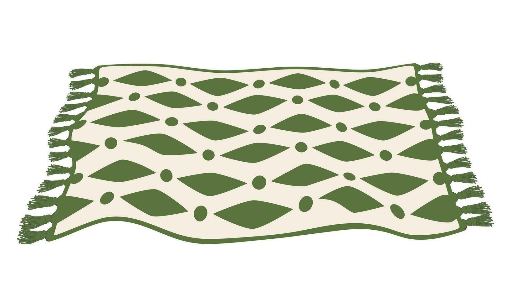 picnic rug with pattern and fringed edges vector