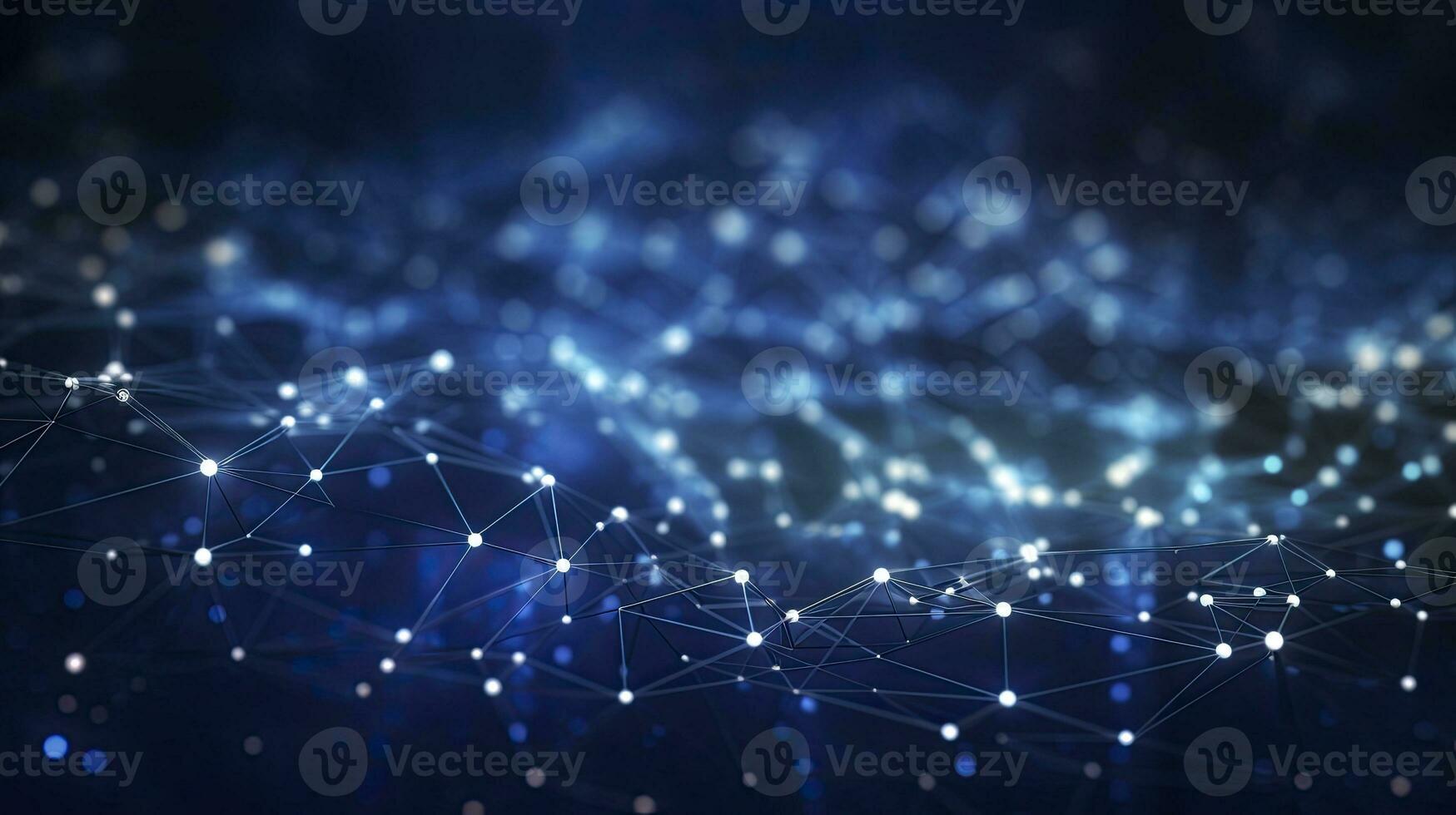 AI generated Abstract Digital Connections with Data and Blockchain Technology. AI Generated photo