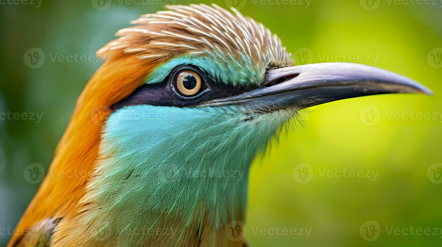 AI generated Turquoise Browed Motmot in vibrant colors. Generative AI photo