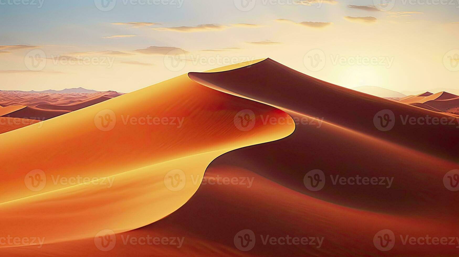 AI generated Desert with magical sands and dunes as inspiration for exotic adventures in dry climates.  AI Generated. photo