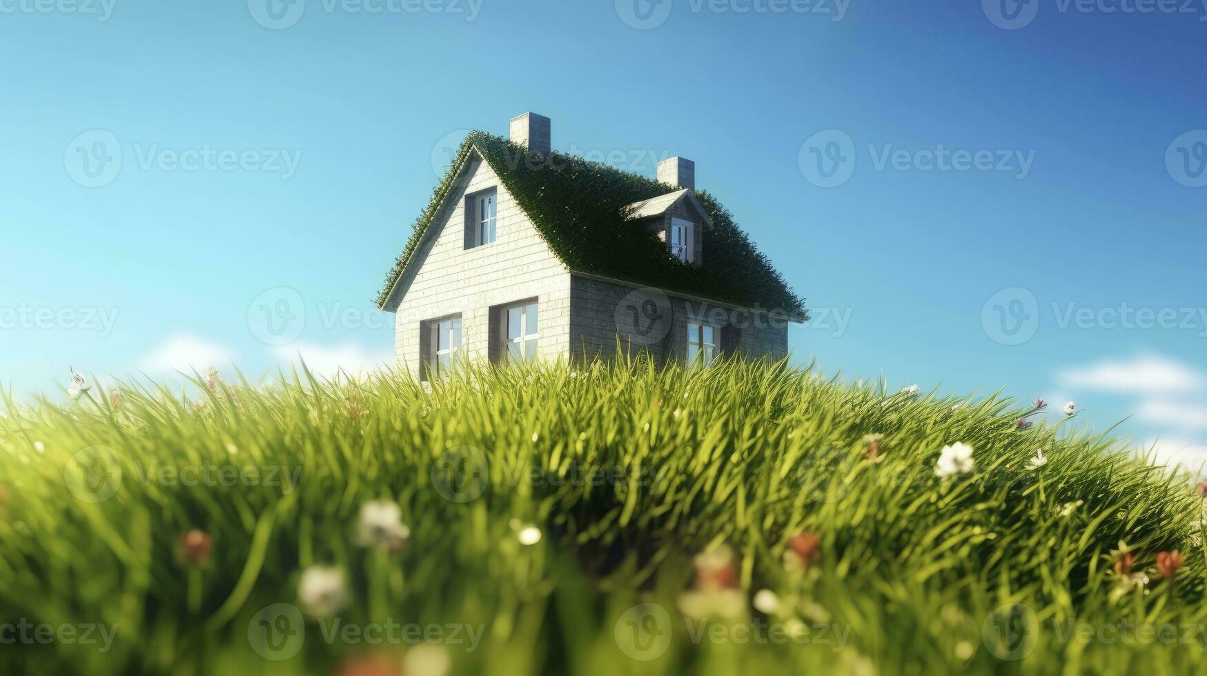 AI generated Green and environmentally friendly housing concept. AI Generated photo