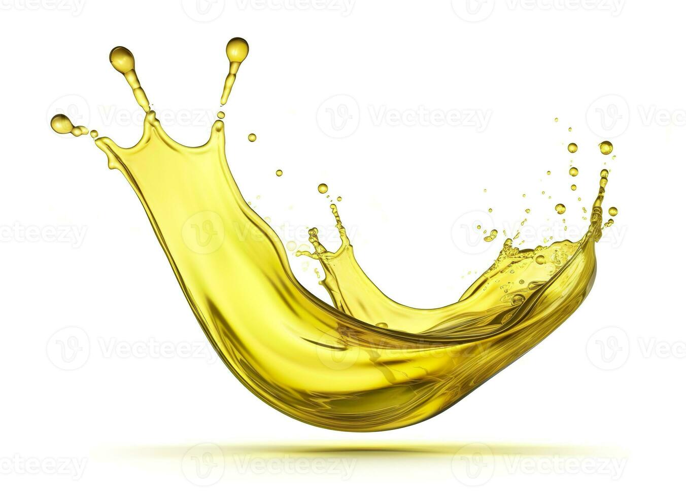 AI generated Olive or engine oil splash, cosmetic serum liquid isolated on white background. Generative AI photo