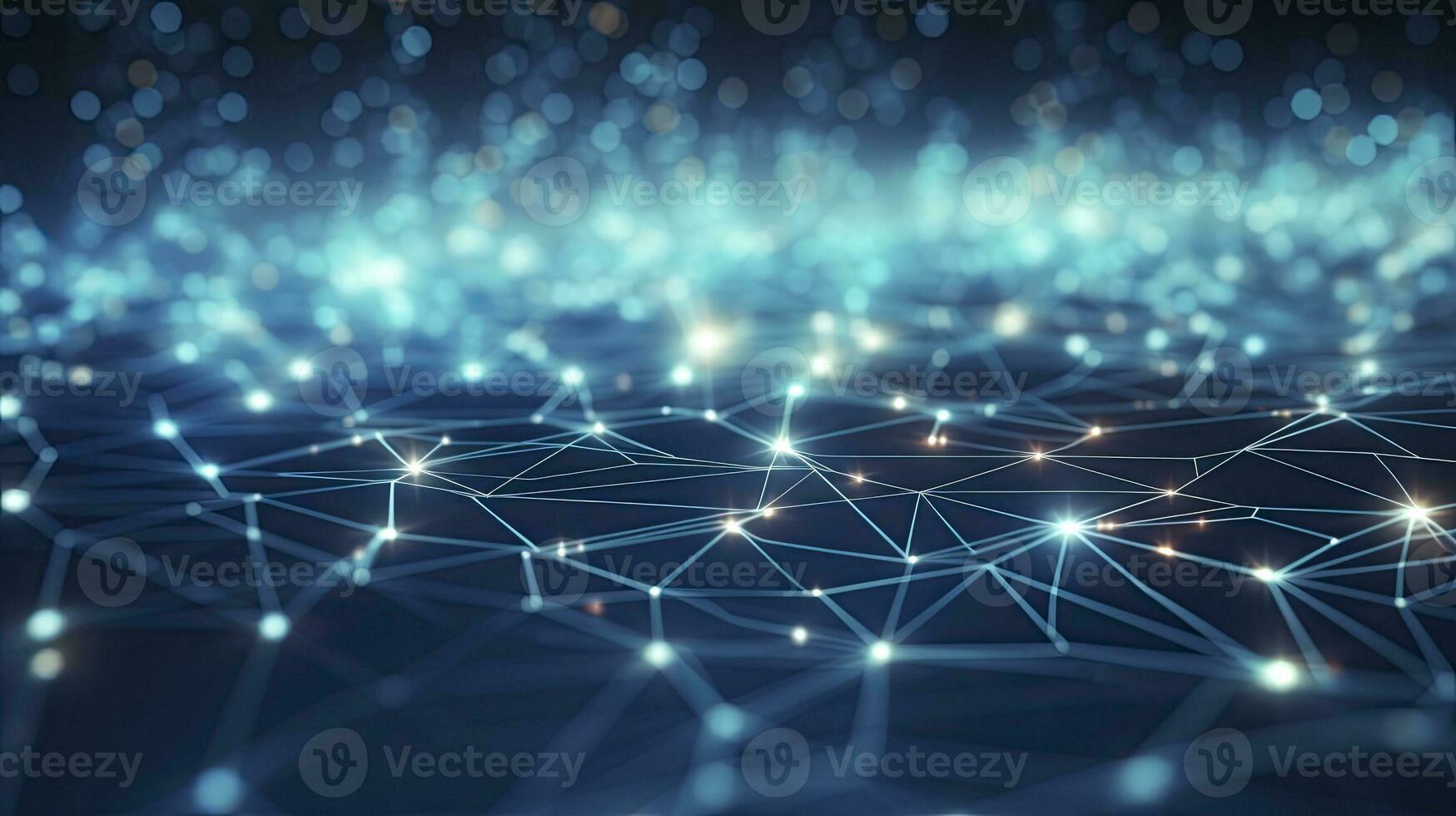 AI generated Abstract Digital Connections with Data and Blockchain Technology. AI Generated photo