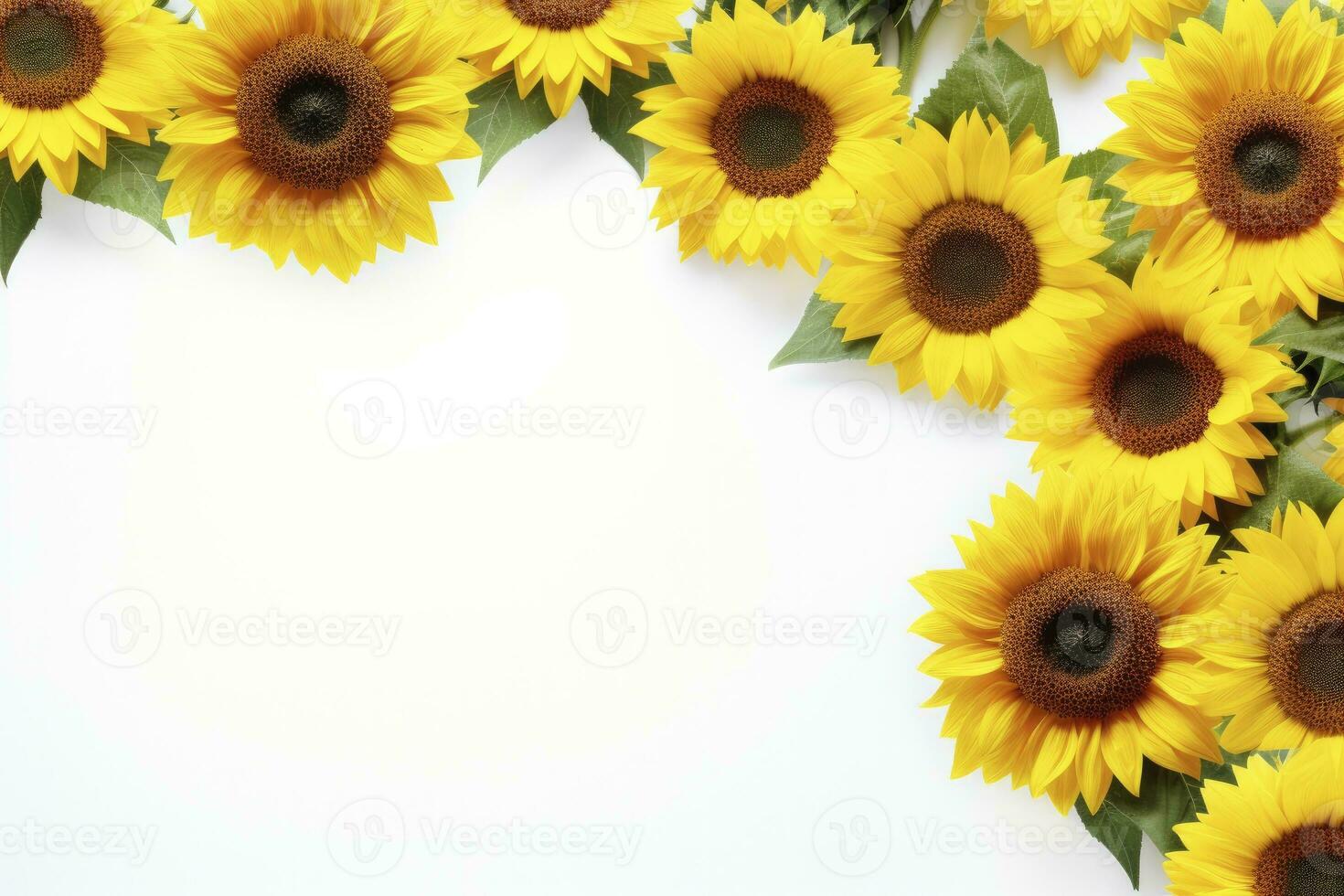 AI generated Sunflower Background with copy shape. AI Generated photo