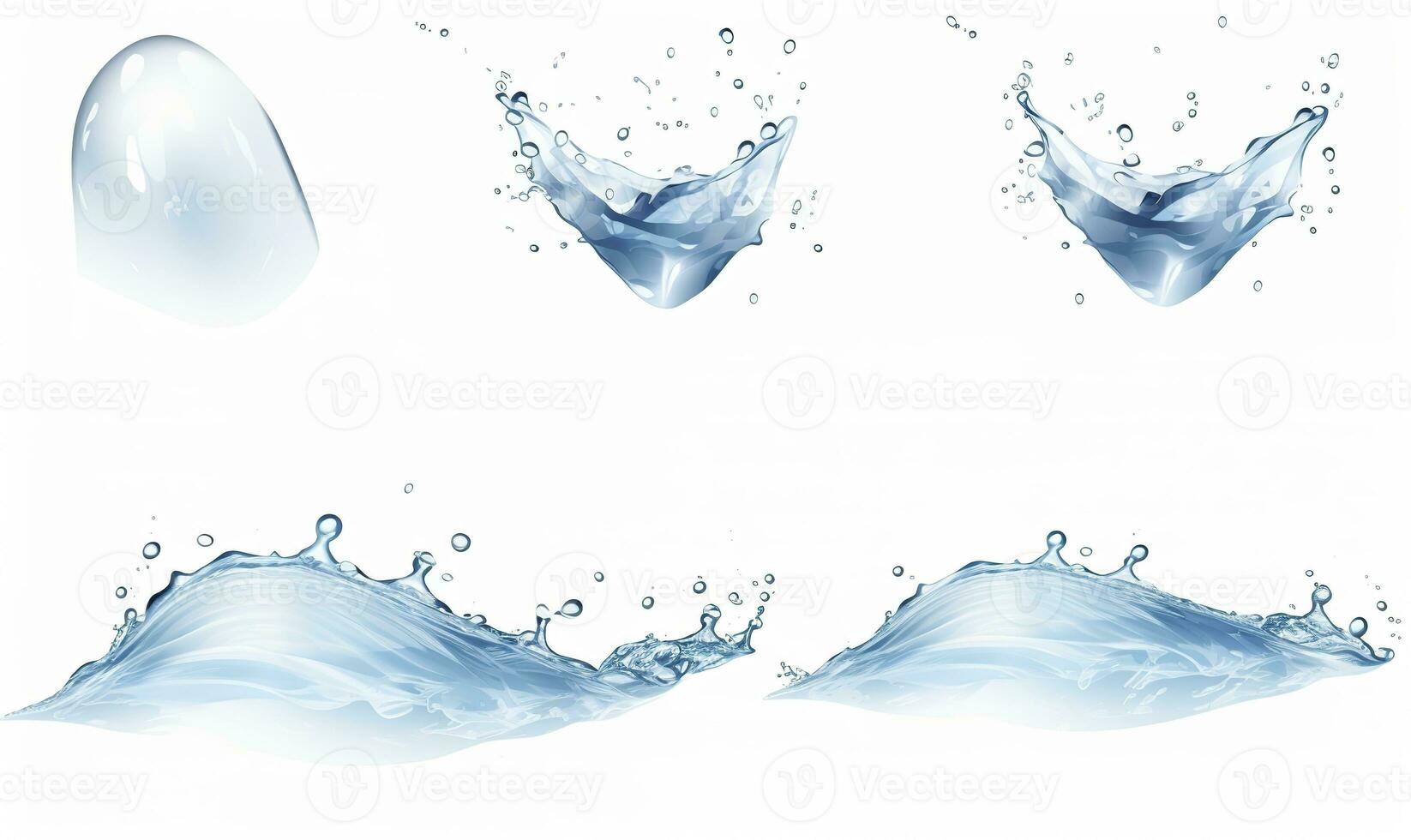 AI generated The water crown splashes with drops.Generative AI photo