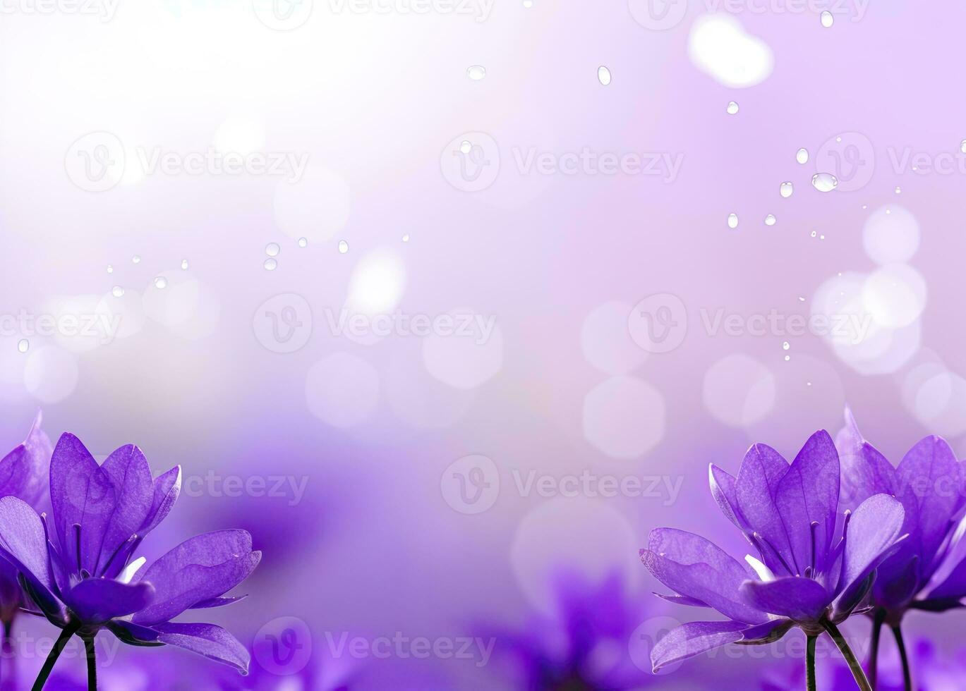 AI generated Abstract spring background with purple flowers. AI Generated photo